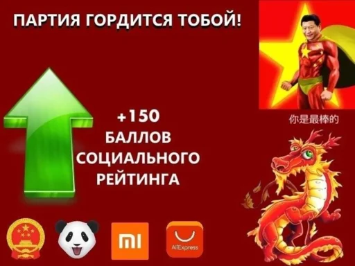 Стикер из набора "Social credit china"