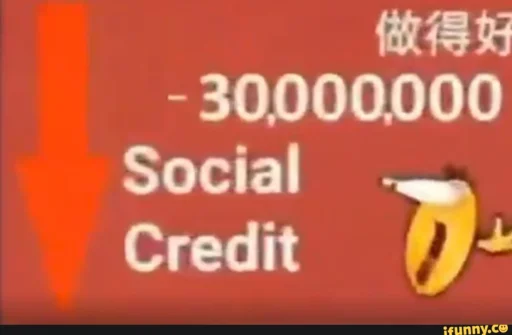 Стикер из набора "Social credit china"