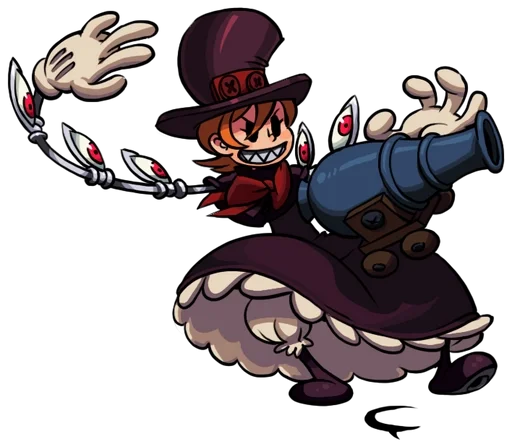 Sticker from the "Peacock, Skullgirls" sticker pack