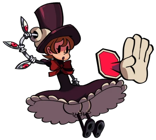 Sticker from the "Peacock, Skullgirls" sticker pack