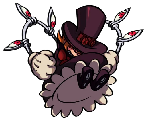 Sticker from the "Peacock, Skullgirls" sticker pack