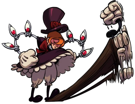 Sticker from the "Peacock, Skullgirls" sticker pack