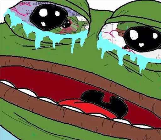 Стикер из набора "Pepe Crying?"