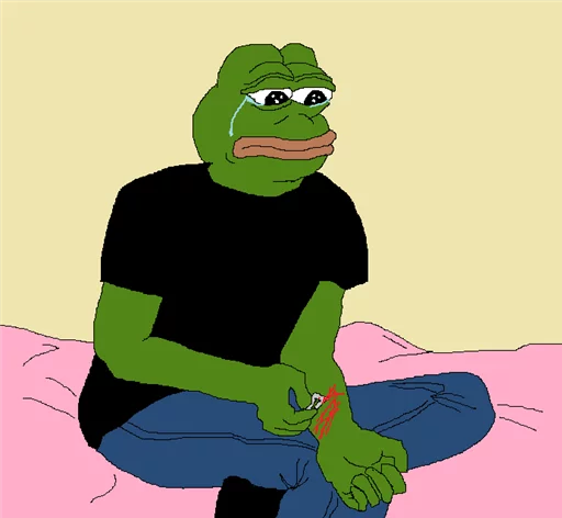 Стикер из набора "Pepe Crying?"