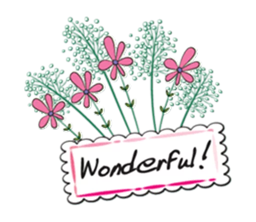 Sticker from the "Flowers and greeting card" sticker pack