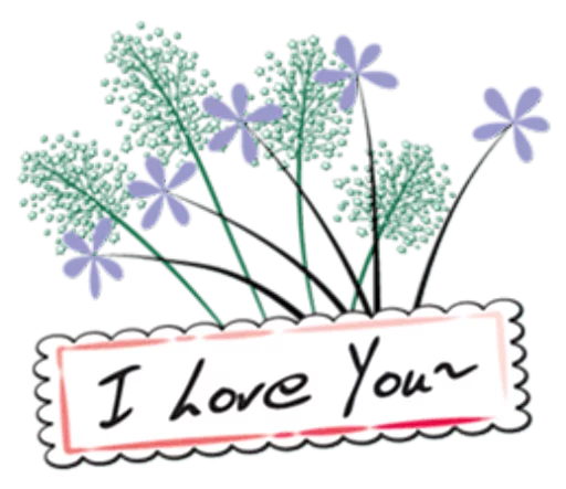 Sticker from the "Flowers and greeting card" sticker pack