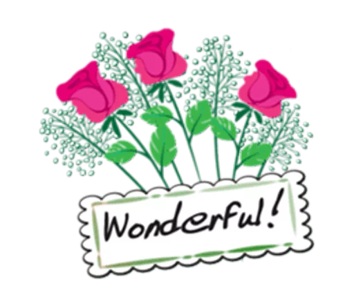 Sticker from the "Flowers and greeting card" sticker pack