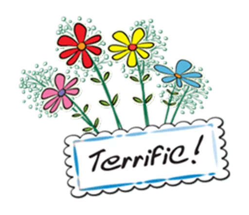 Sticker Flowers and greeting card