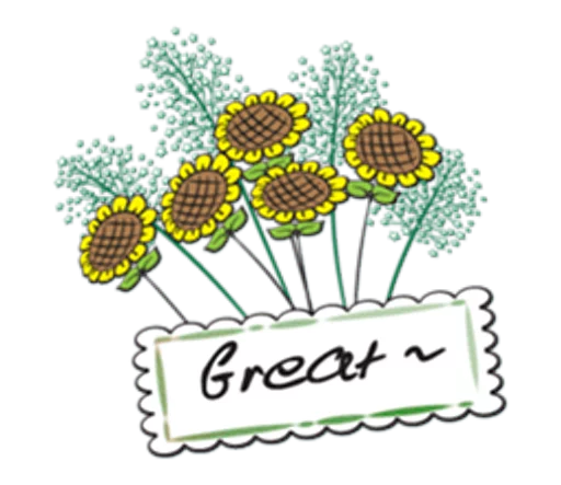 Sticker Flowers and greeting card