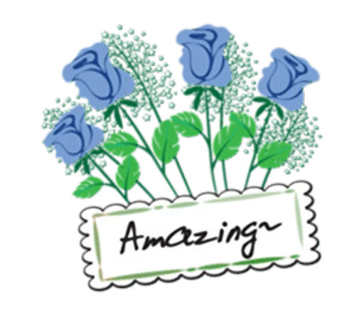 Sticker from the "Flowers and greeting card" sticker pack