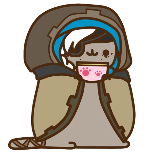 Стикер из набора "Pusheen Overwatch by Eckru"