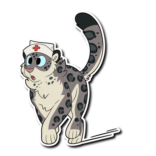 Sticker Snow Leopard