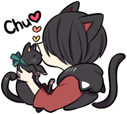 Sticker from the "BLACK KITTEN" sticker pack