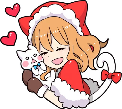 Sticker from the "Cat Girls - MerryX'mas and HappyNewYear" sticker pack