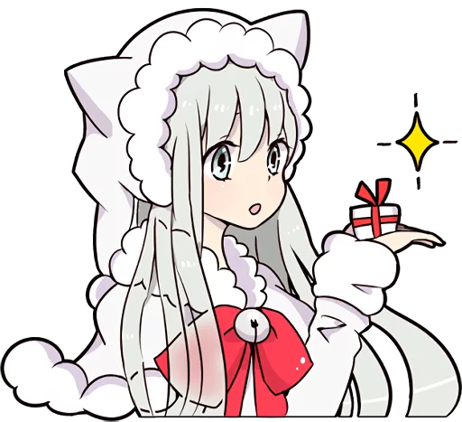 Sticker from the "Cat Girls - MerryX'mas and HappyNewYear" sticker pack