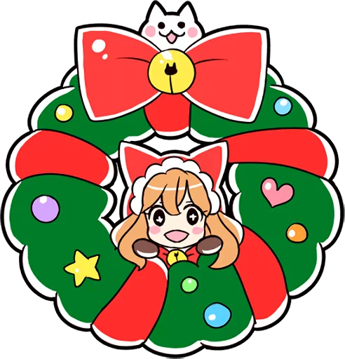 Sticker from the "Cat Girls - MerryX'mas and HappyNewYear" sticker pack