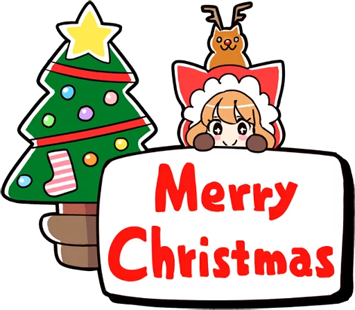 Sticker from the "Cat Girls - MerryX'mas and HappyNewYear" sticker pack