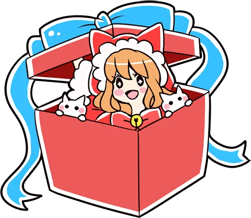 Sticker from the "Cat Girls - MerryX'mas and HappyNewYear" sticker pack