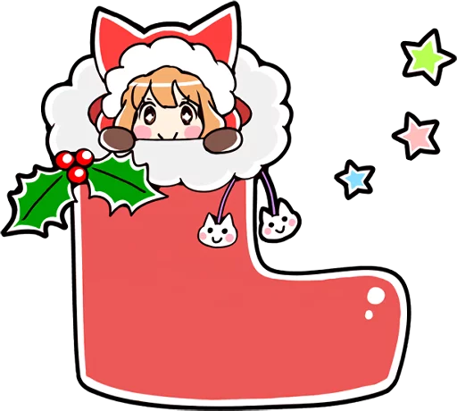 Sticker from the "Cat Girls - MerryX'mas and HappyNewYear" sticker pack