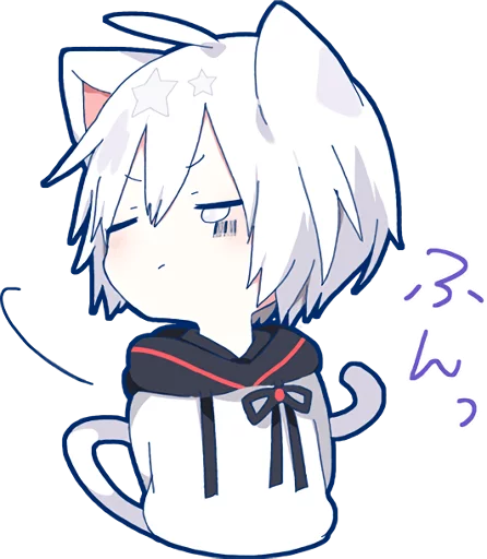 Sticker from the "Mafumafu Sticker (cat)" sticker pack