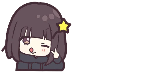 Sticker from the "Menhera-chan. Emoji" sticker pack