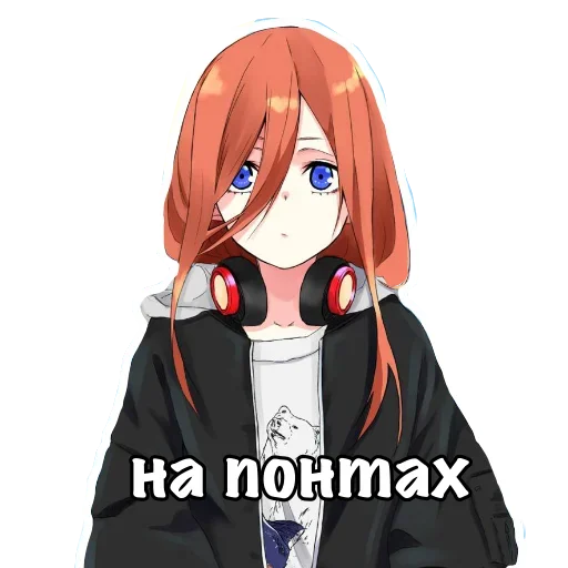 Sticker from the "Мику Накано" sticker pack