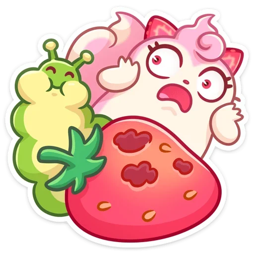 Sticker from the "Клубничка Душечка" sticker pack