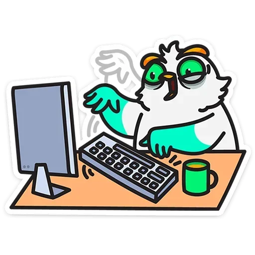 Sticker from the "Филин Марк" sticker pack