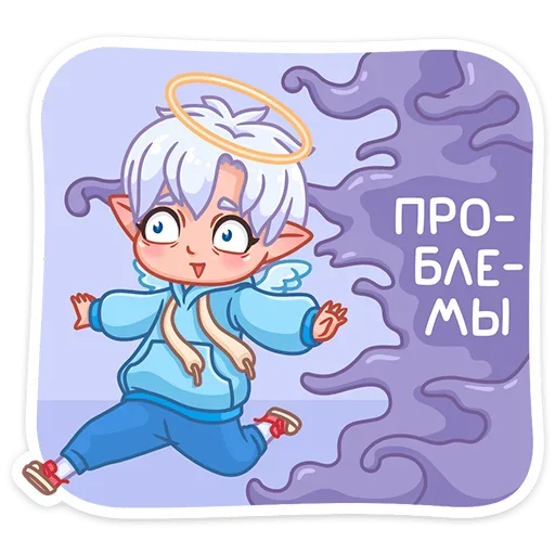 Sticker from the "Ангел-кун" sticker pack