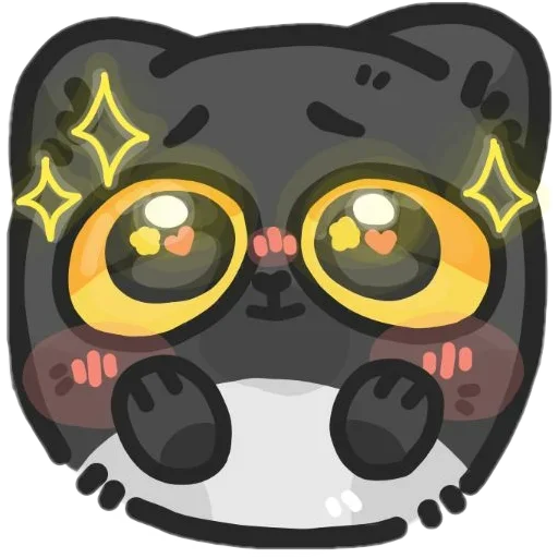 Sticker from the "colored emotions kittens" sticker pack