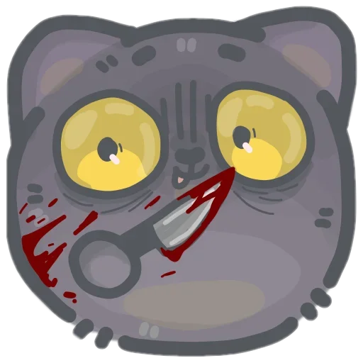 Sticker from the "colored emotions kittens" sticker pack