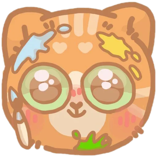 Sticker from the "colored emotions kittens" sticker pack