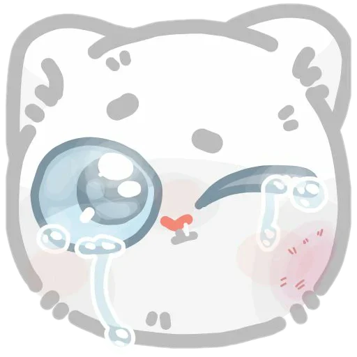 Sticker from the "colored emotions kittens" sticker pack