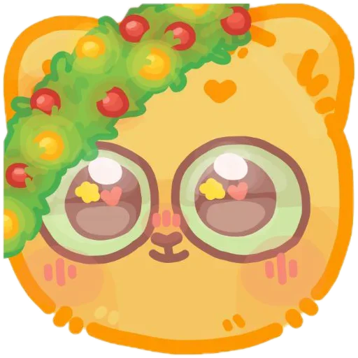 Sticker from the "colored emotions kittens" sticker pack