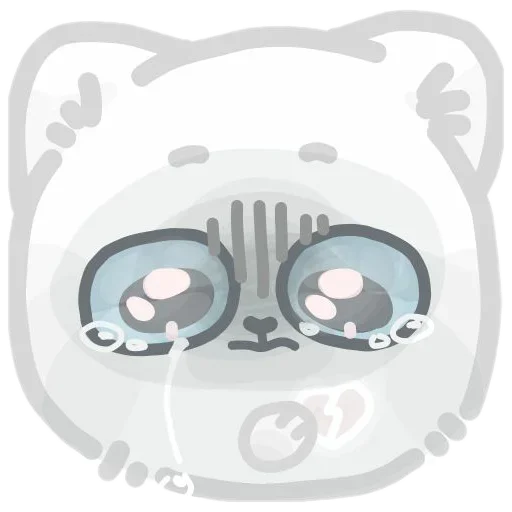 Sticker from the "colored emotions kittens" sticker pack