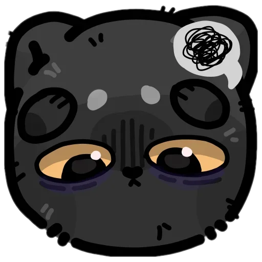 Sticker from the "colored emotions kittens" sticker pack