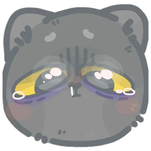 Sticker from the "colored emotions kittens" sticker pack