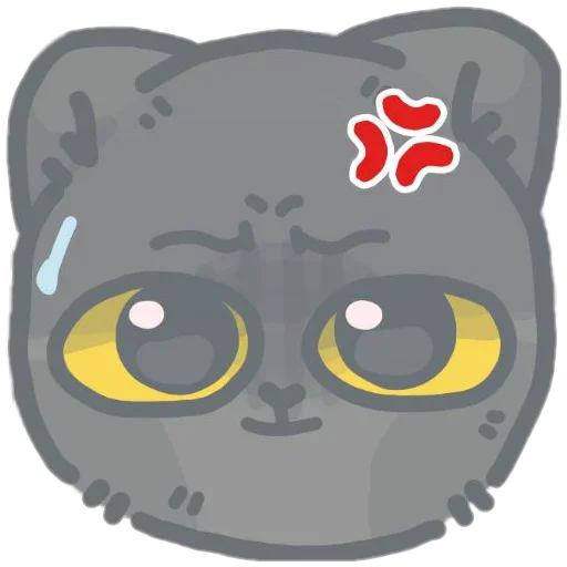 Sticker from the "colored emotions kittens" sticker pack