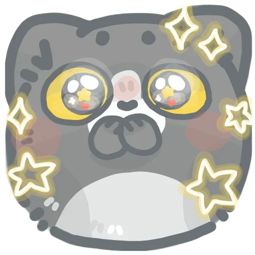 Sticker from the "colored emotions kittens" sticker pack