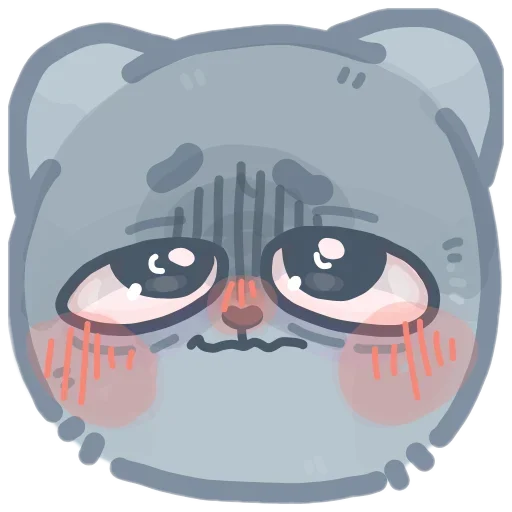 Sticker from the "colored emotions kittens" sticker pack