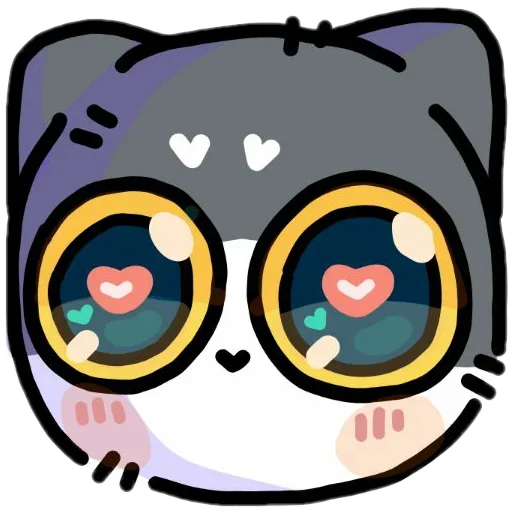 Sticker from the "colored emotions kittens" sticker pack