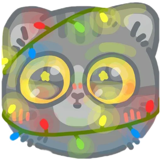 Sticker from the "colored emotions kittens" sticker pack