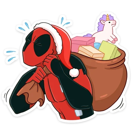 Sticker from the "Дэдпул и Новый год" sticker pack