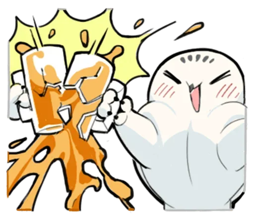 Sticker Energetic Snowy Owls