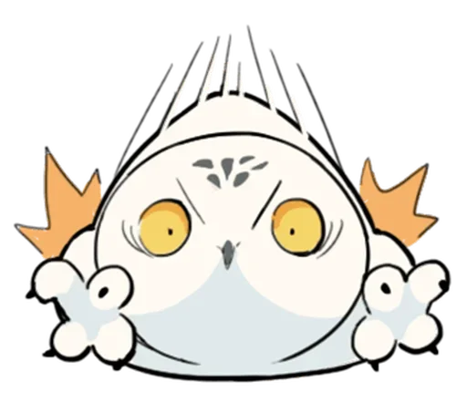 Sticker Energetic Snowy Owls