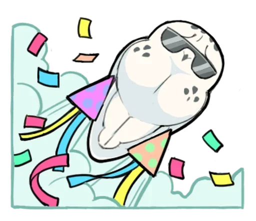 Sticker Energetic Snowy Owls