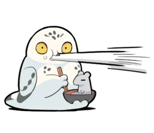 Sticker from the "Energetic Snowy Owls" sticker pack