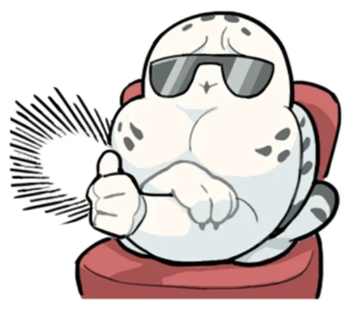 Sticker from the "Energetic Snowy Owls" sticker pack