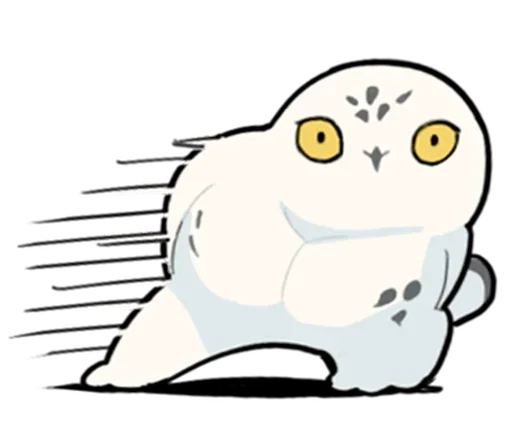 Sticker Energetic Snowy Owls