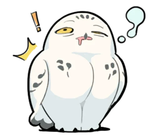 Sticker Energetic Snowy Owls